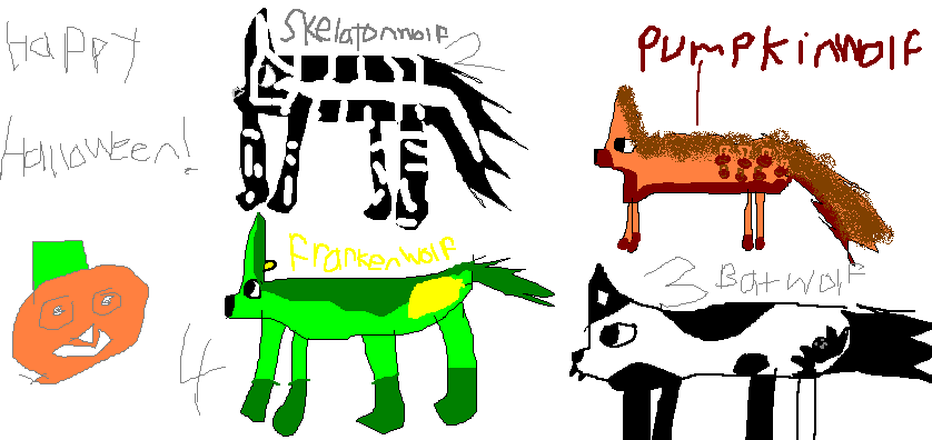 Batwolf,skelitonwolf, frankenwolf, and pumpkin..PNG