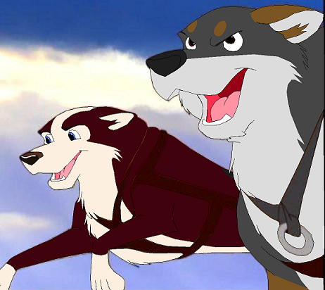 Two Malamutes running.png