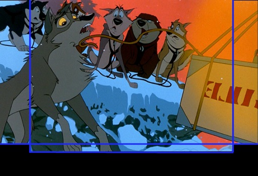 Balto DVD frame, both versions
