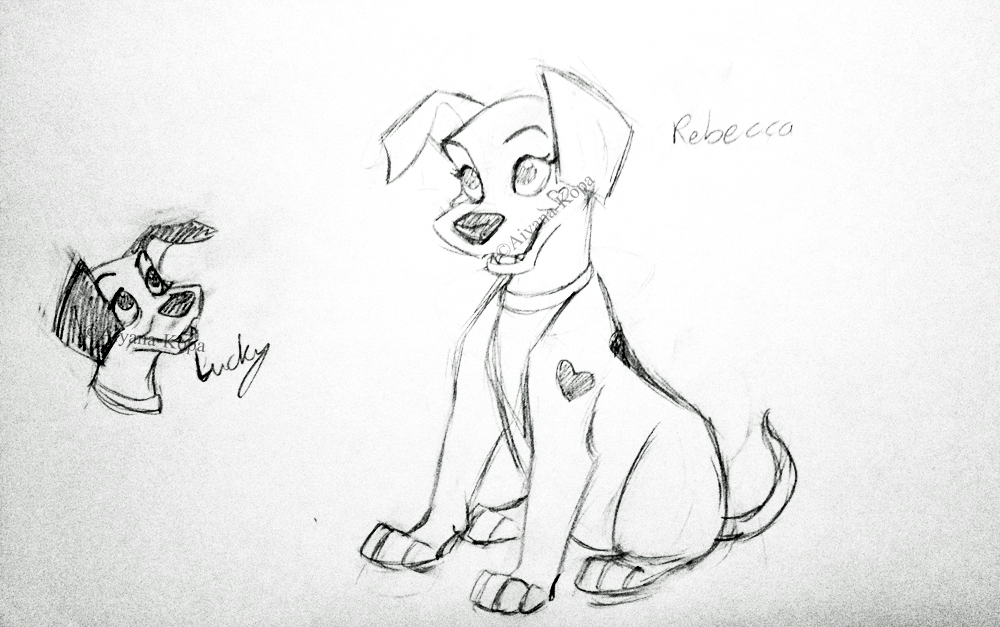 Rebecca and Lucky Sketches