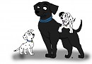 Labrador and puppies