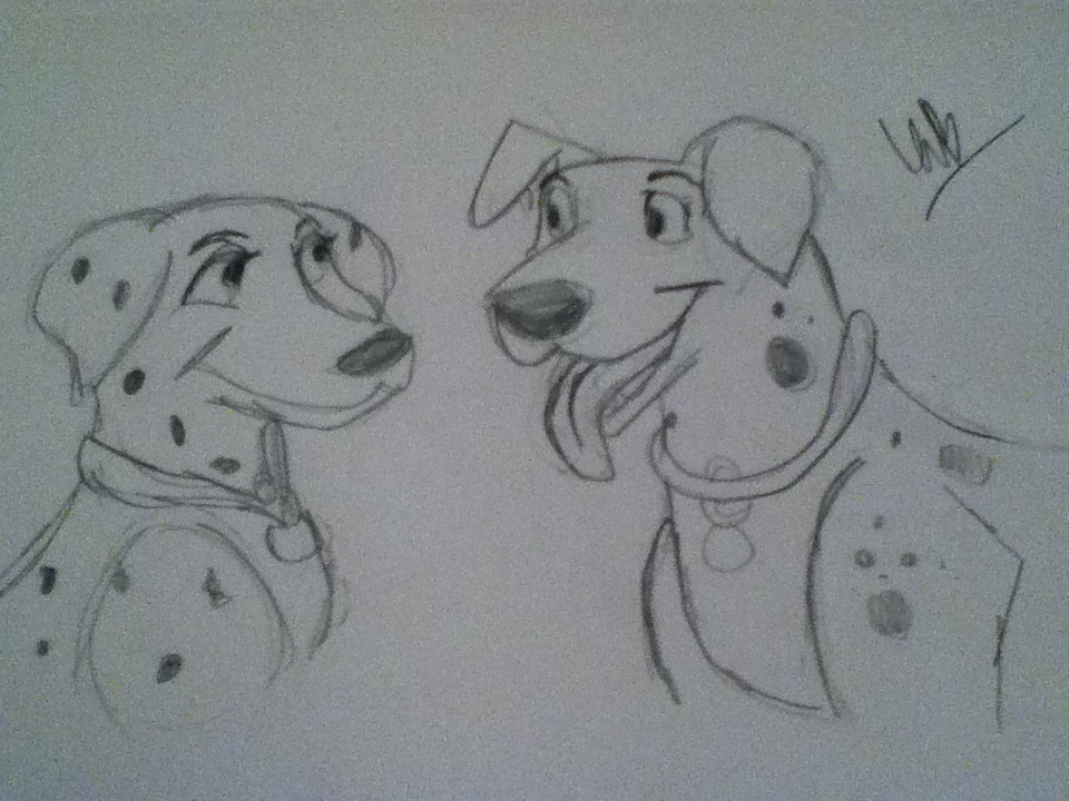 Sketch - Perdita and Pongo