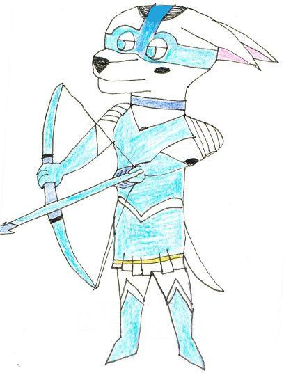 Cadpig as The Blue Warrior