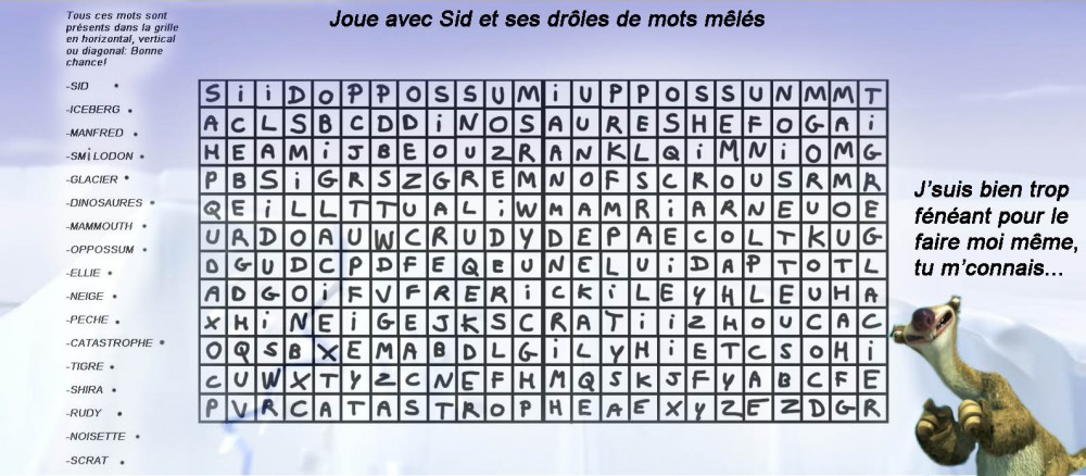 Ceci est un jeux que j'ai fait pour vous