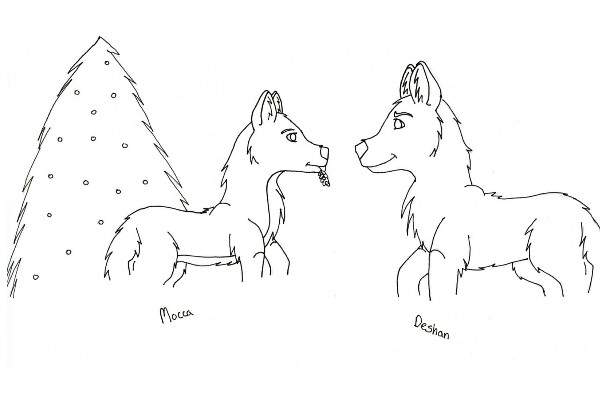 Christmas Wolfs-Uncolored