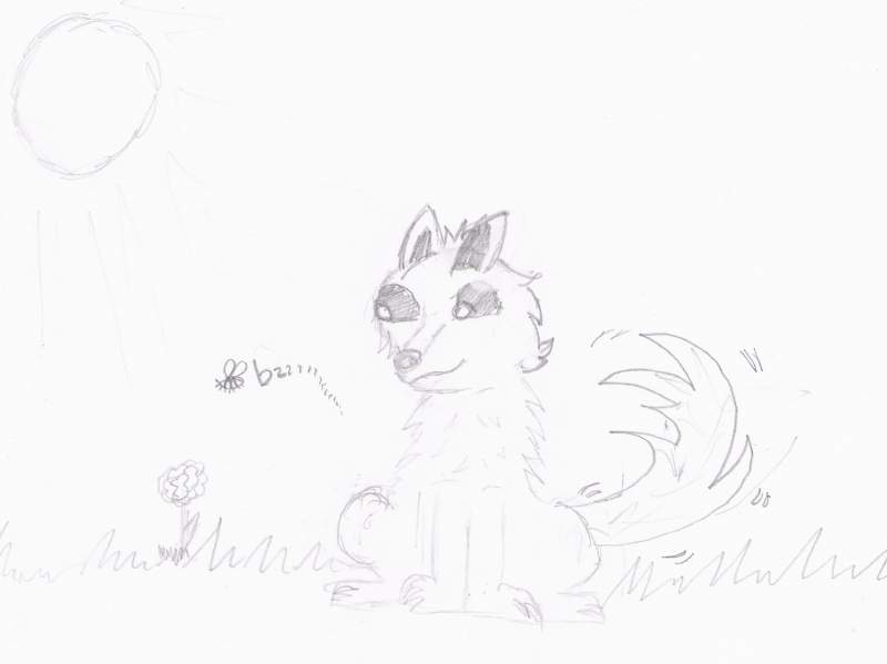 wolf with a by