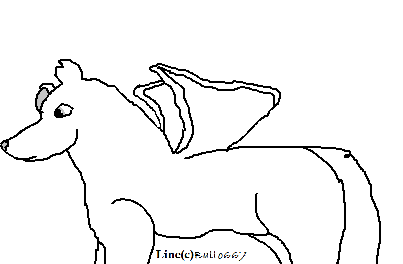 Winged wolf lineart .:READ DISCRIPTION:.