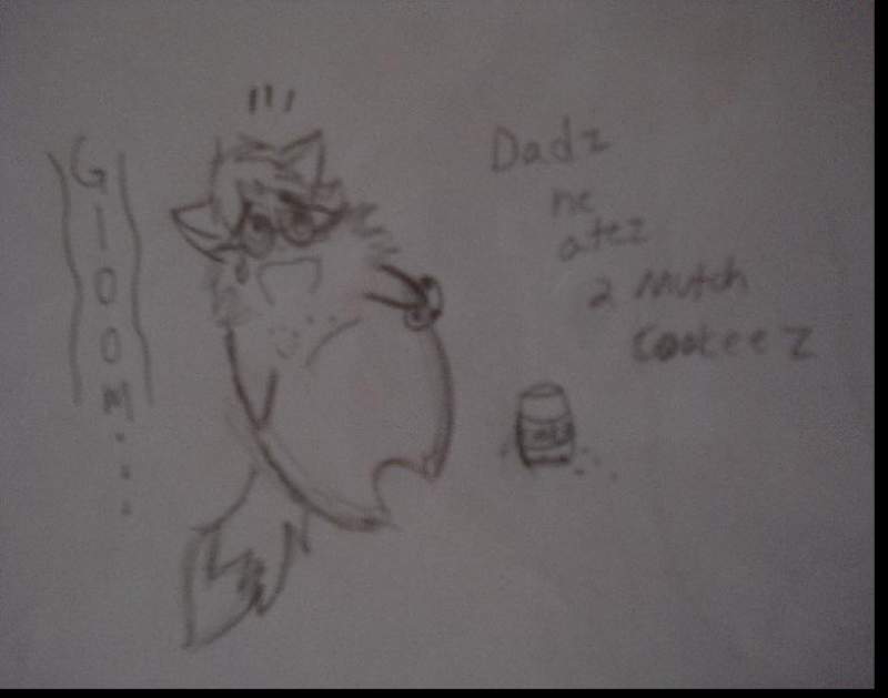 Dadz he atez 2 mutch cookiez....