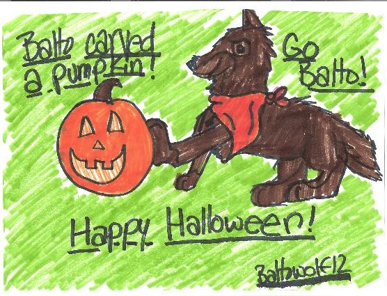 Balto carved a pumpkin!