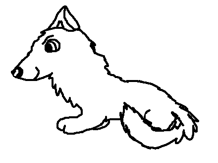 Wolf pup lineart.