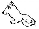 Wolf pup lineart.