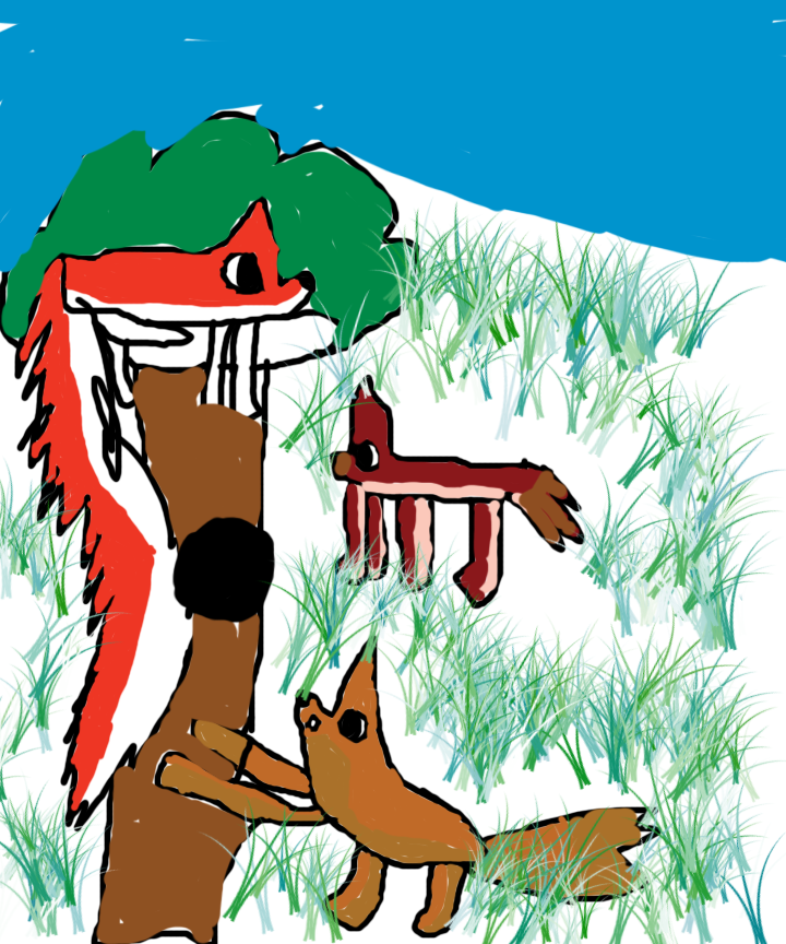 Aleu and the red faced pup and the red aleu twin