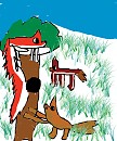 Aleu and the red faced pup and the red aleu twin