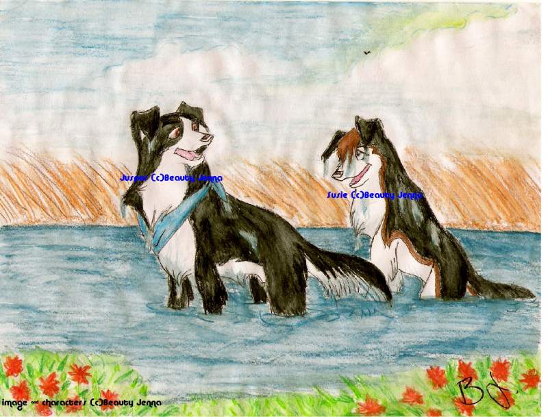 Jusper and Susie in water colour