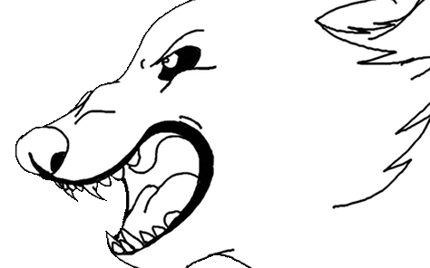 Snarling Wolf Lineart