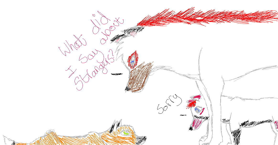 Cheyton , pup and fox cub