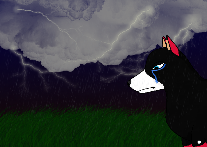 Rain hits hard.