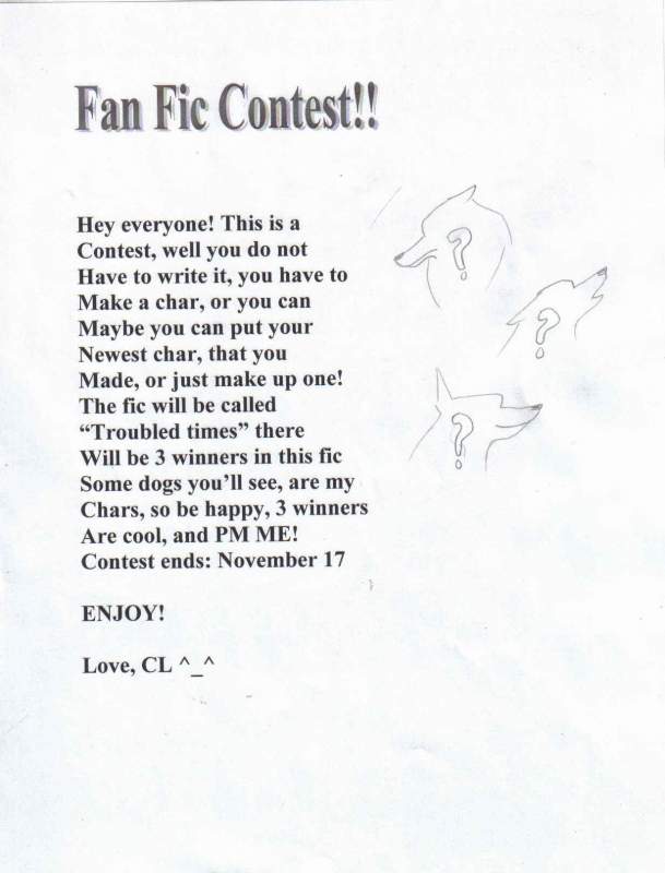 FAN FIC CONTEST!