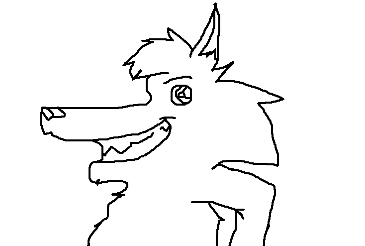 show off wolf line art