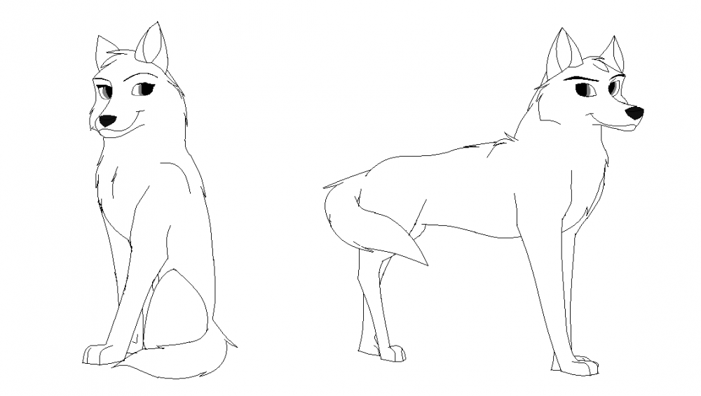 flurting wolves (lineart)