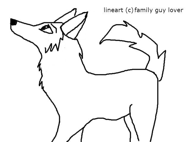 Random wolf dog line art