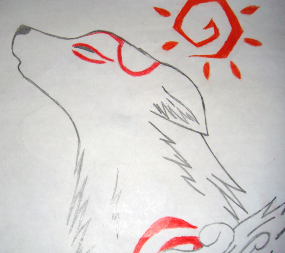 Part one of my Amaterasu drawing.
