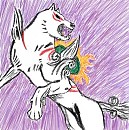 Okami from the cover of the video game.