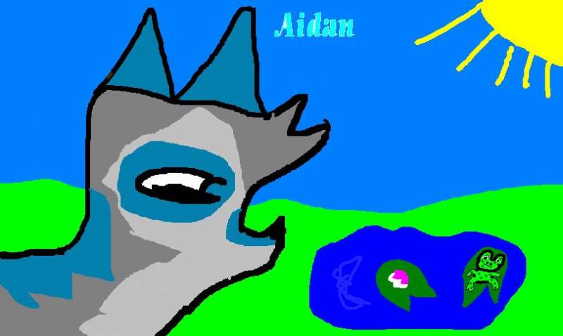 Aidan looking in a pond