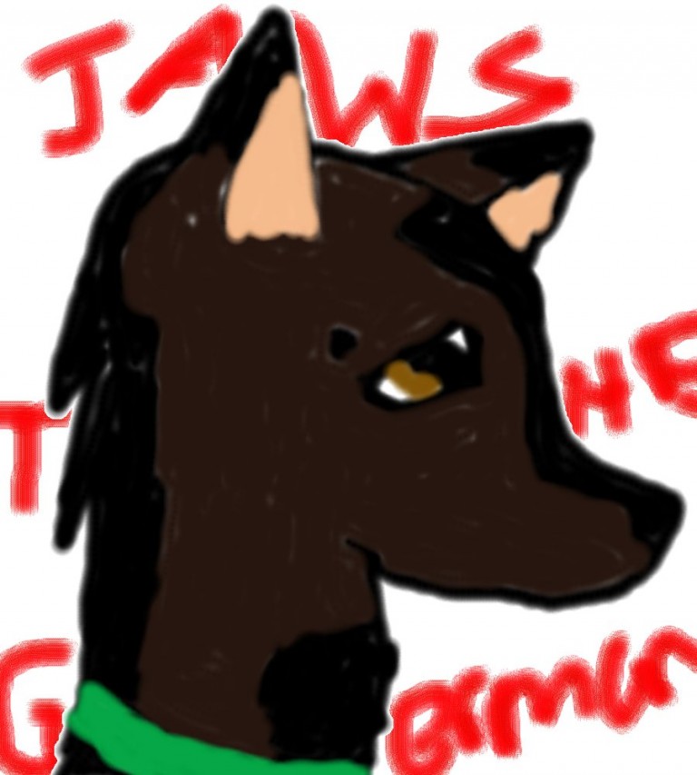 Jaws the German, red paint