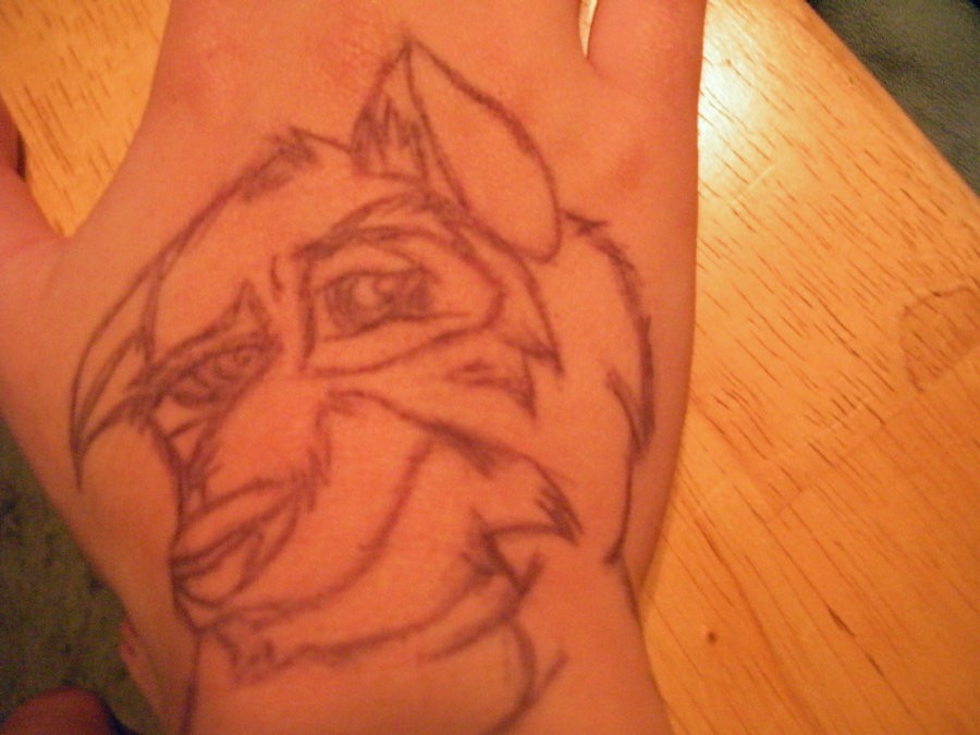 Inked Balto - Face Detail