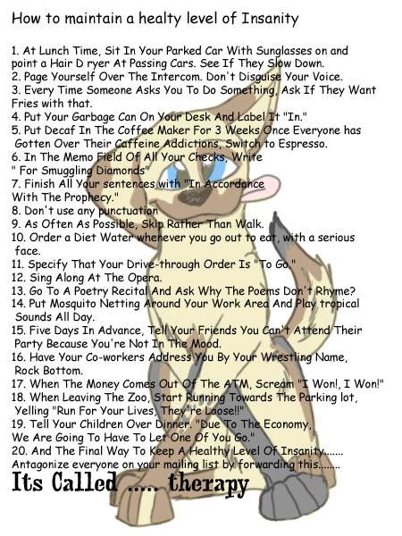 WAYs to MAINtain a HeALThy Level of INsanIty