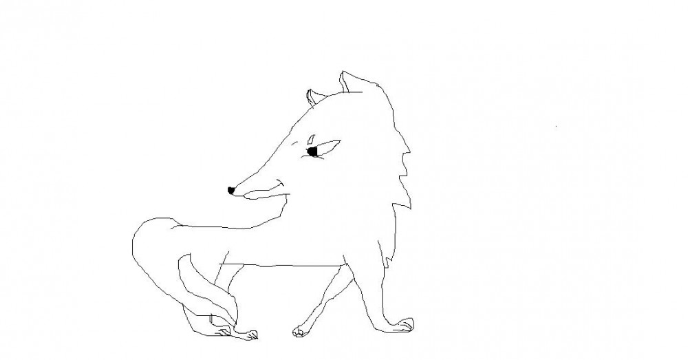 White wolf line art