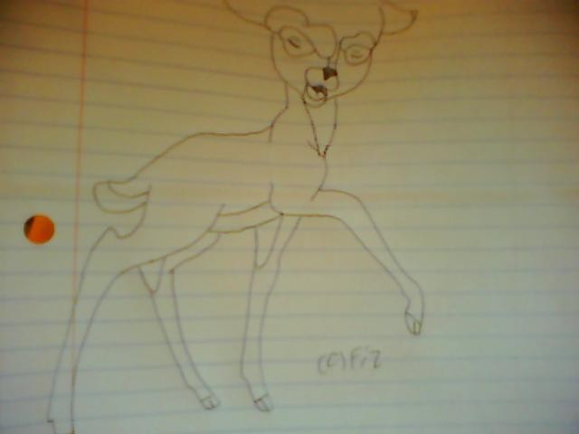 A poorly drawn young buck.
