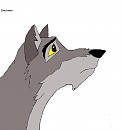 Balto drawing on paper colored with GIMP