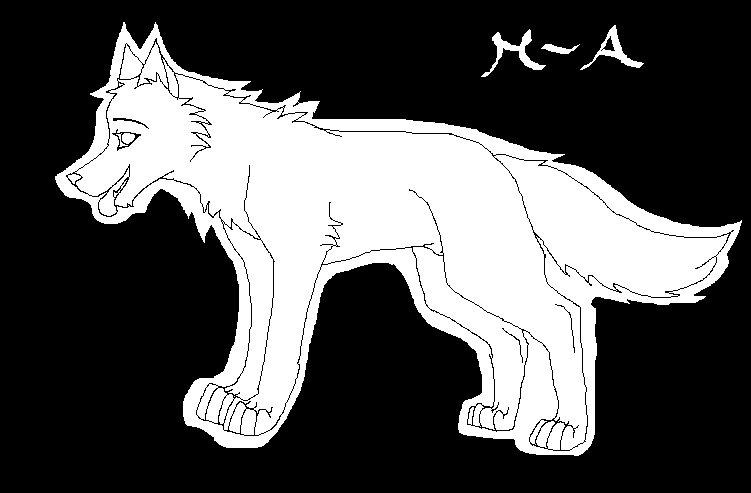 - Male Wolf/Dog lineart -