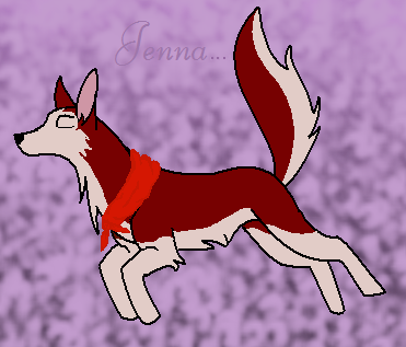 Jenna leaping in flowers