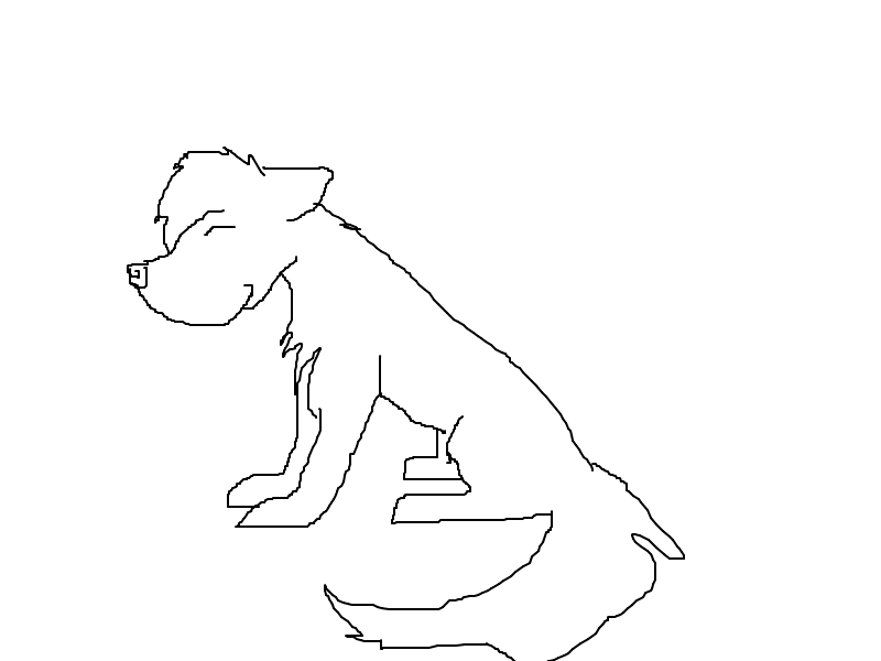 Crouching down/Line-art