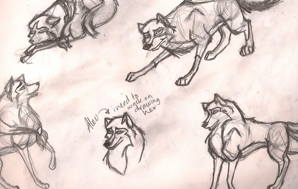 sketching Balto characters