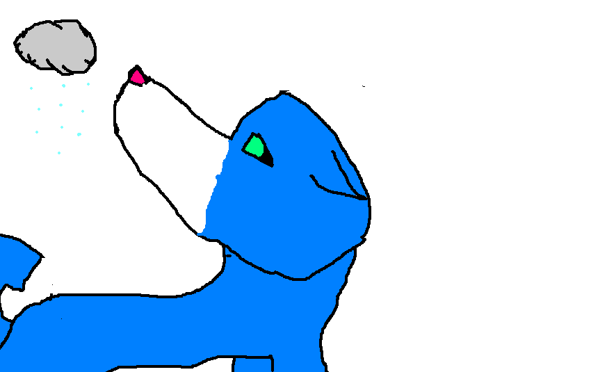 doodle of blue wolf