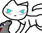 Iceshadow and a wolf