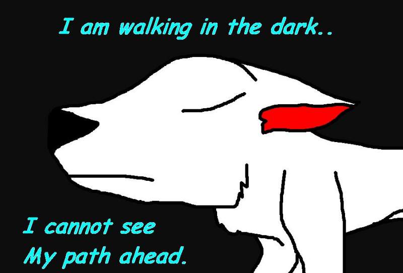I am walking in the dark, I cannot see the path ah