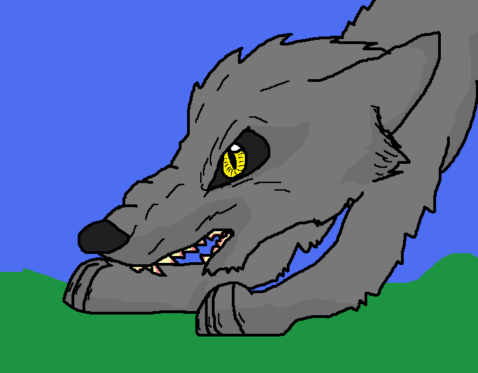 Growling wolf
