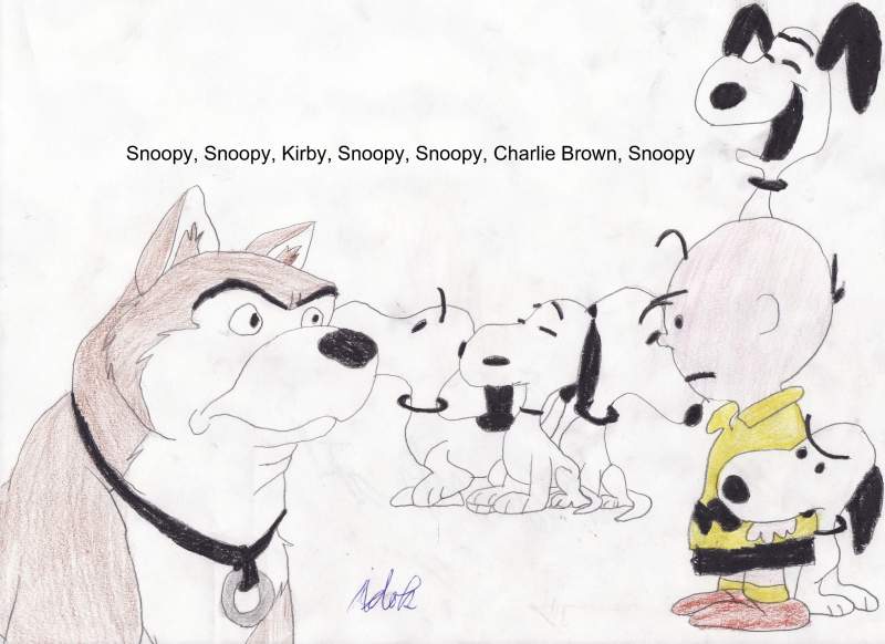 Five Snoopys; Charlie Brown; Kirby