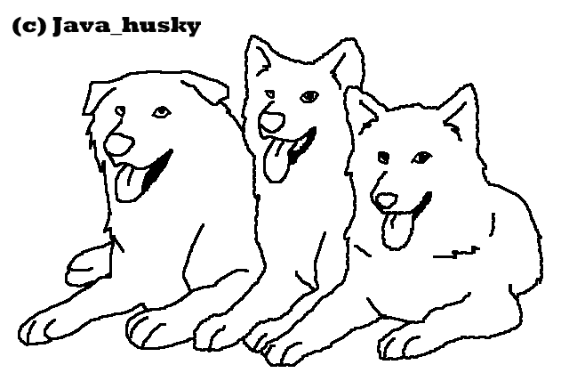 FREE Sled dog Lineart