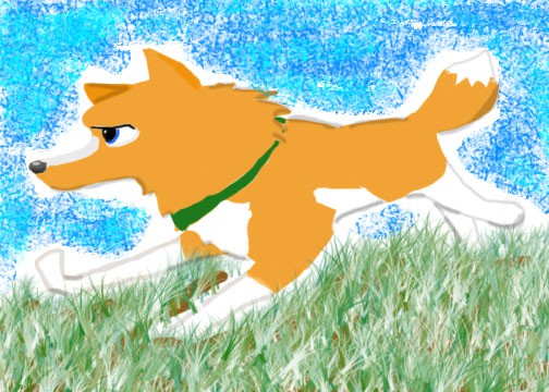 Mandy running through the fields