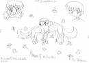 Me and my mate Kisshu as humans and dog/wolfs.