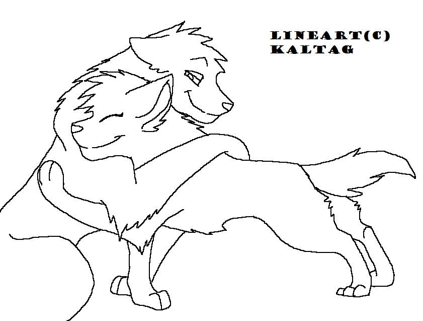 Lovey Wolf Lineart C: