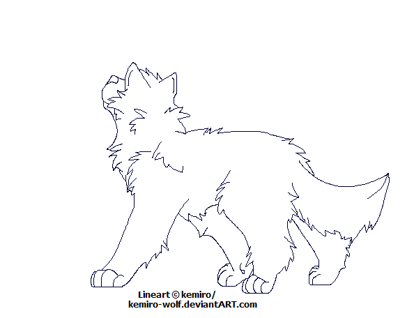 Wolf/Dog Looking Up -Lineart-