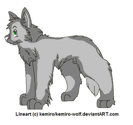 Male Wolf Lineart