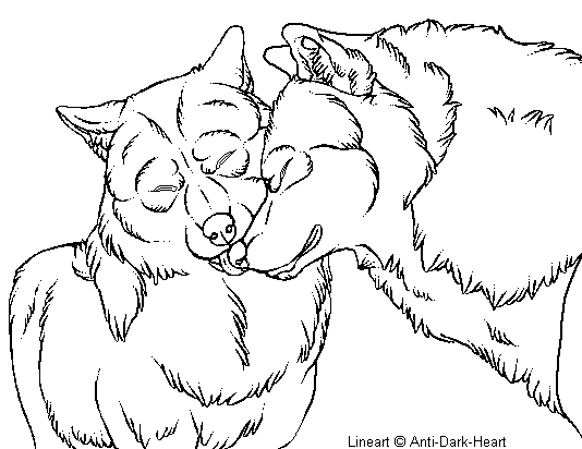 Wolf Couple Lineart